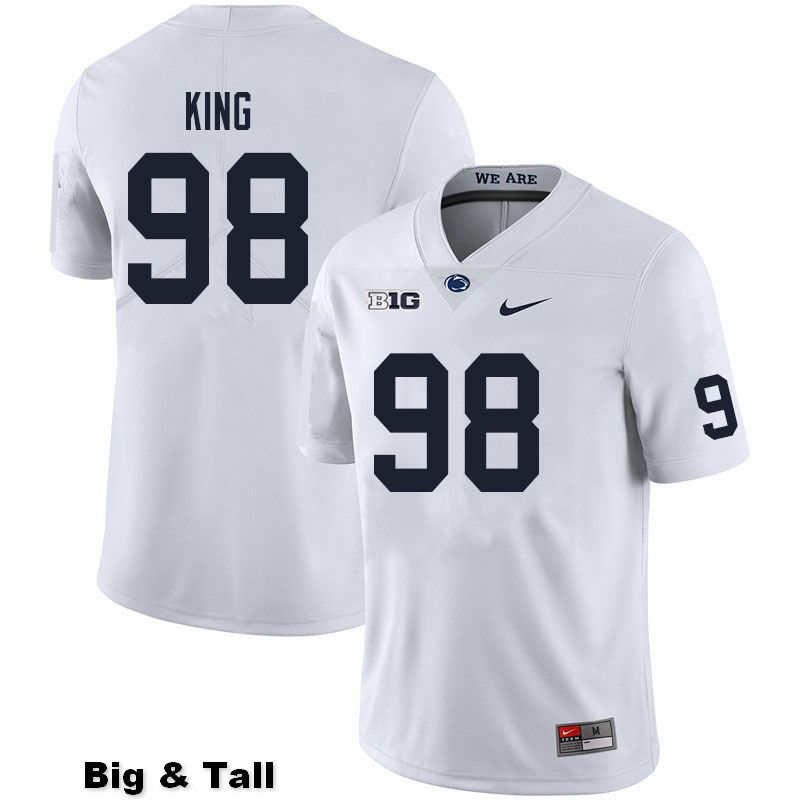 NCAA Nike Men's Penn State Nittany Lions Bradley King #98 College Football Authentic Big & Tall White Stitched Jersey RGX4198TQ